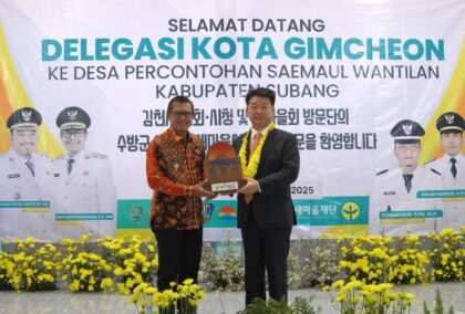 Wakil Bupati Subang yang akrab disapa Kang Akur menyambut hangat kunjungan delegasi Kota Gimcheon.