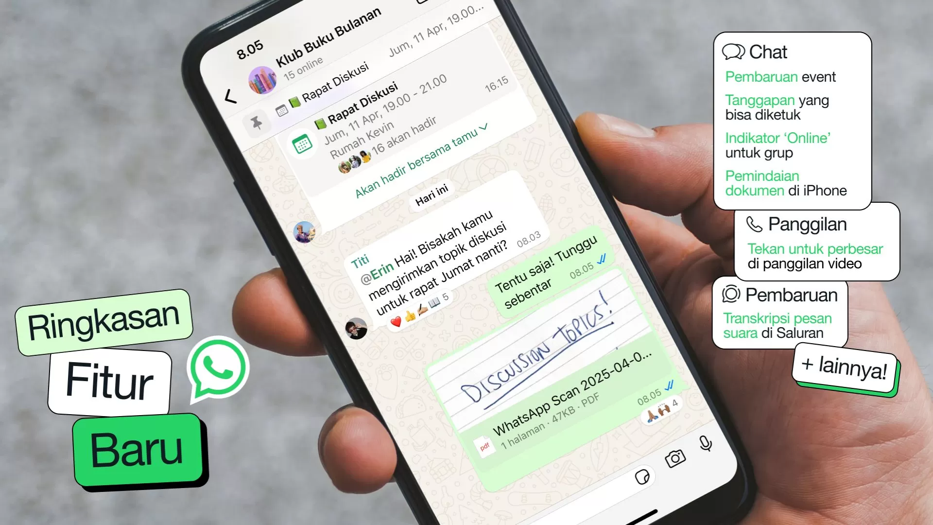 WhatsApp Transformasi Obrolan Grup dengan Fitur Baru: Lebih Personal, Lebih Teratur