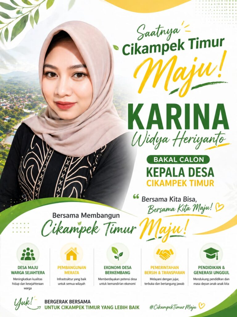 Karina Widya Heriyanto, jurnalis dan Direktur BUMDes Cikampek Timur, siap maju di Pilkades serentak Karawang November 2026 dengan jargon "Cikampek Timur Maju".