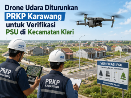 Ilustrasi: Drone Udara Diturunkan PRKP Karawang untuk Verifikasi PSU di Kecamatan Klari