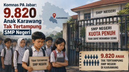 Komnas PA Jabar desak Pemkab Karawang tetapkan status darurat usai 9.820 lulusan SD tak tertampung SMP Negeri tahun ajaran 2026/2027.