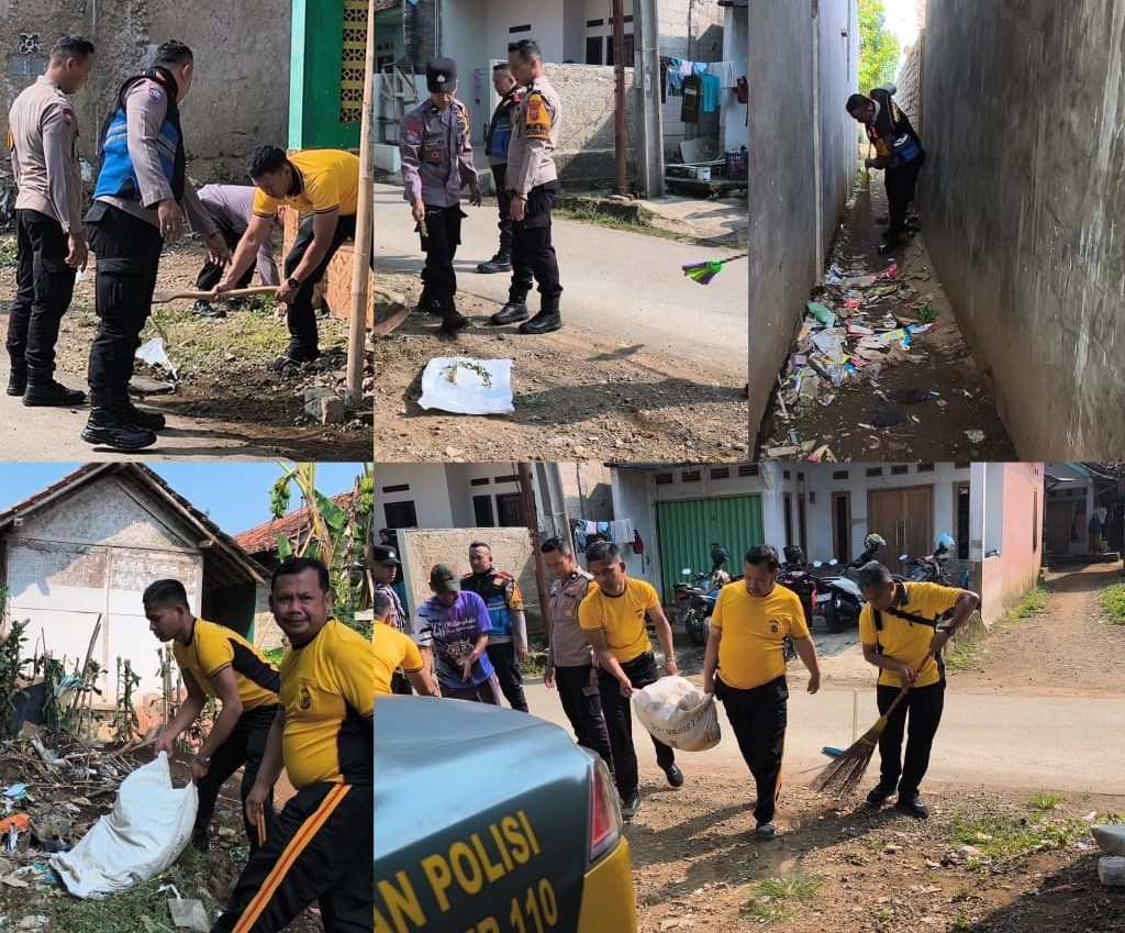 Polsek Cikalongwetan salurkan bantuan material bangunan ke Ponpes Daarul Jannah, Cisomang Barat dalam rangka HUT Bhayangkara ke-80, Kamis (18/6/2026).